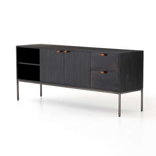 Four Hands - Trey Media Console - Black Wash Poplar - UFUL-031A veiw 1