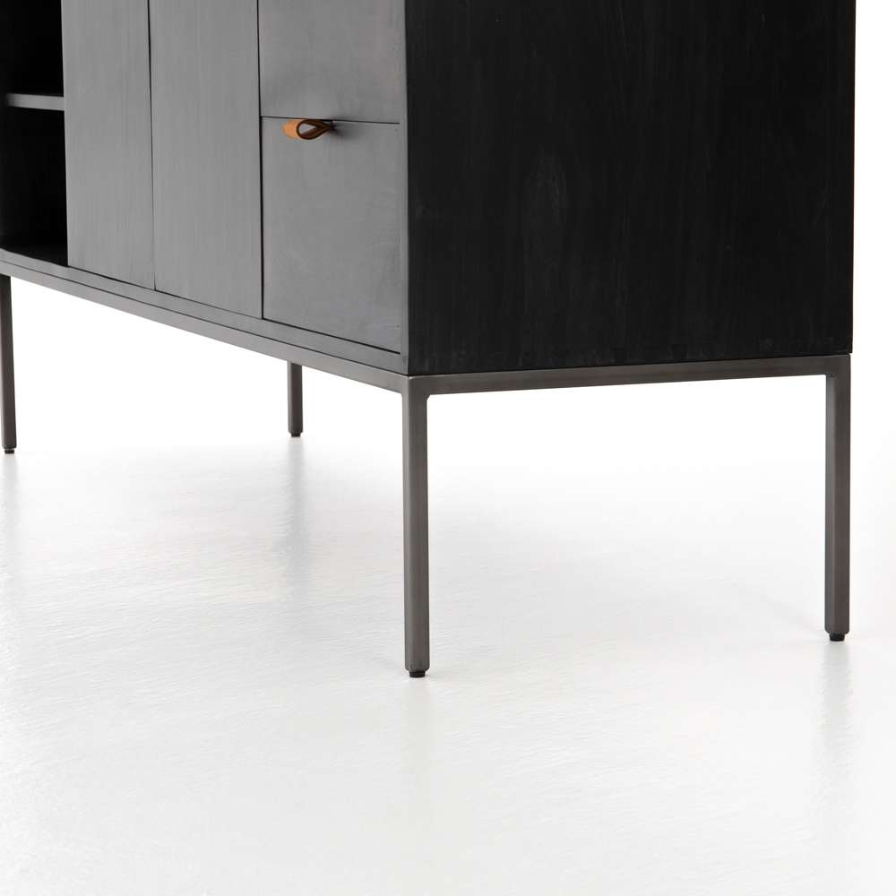 Four Hands - Trey Media Console - Black Wash Poplar - UFUL-031A veiw 3