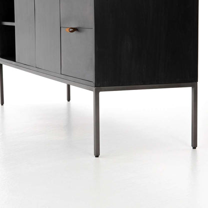 Four Hands - Trey Media Console - Black Wash Poplar - UFUL-031A veiw 3