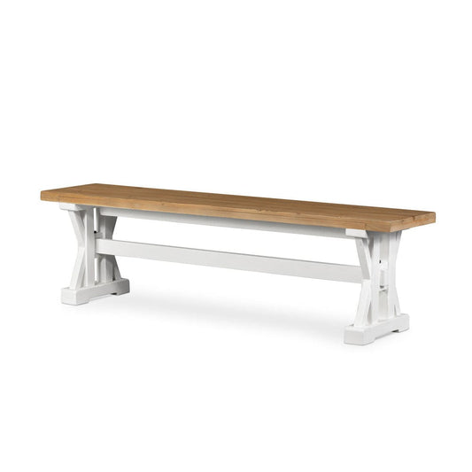 Four Hands - Tuscanspring Dining Bench - Limestone White - VTUD-06-3637 view 2