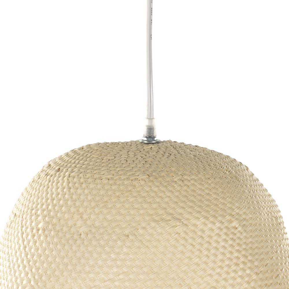 Four Hands - Umar Pendant Short Fringe - Natural Palm Leaf - White Iron - 231162-001 veiw 4