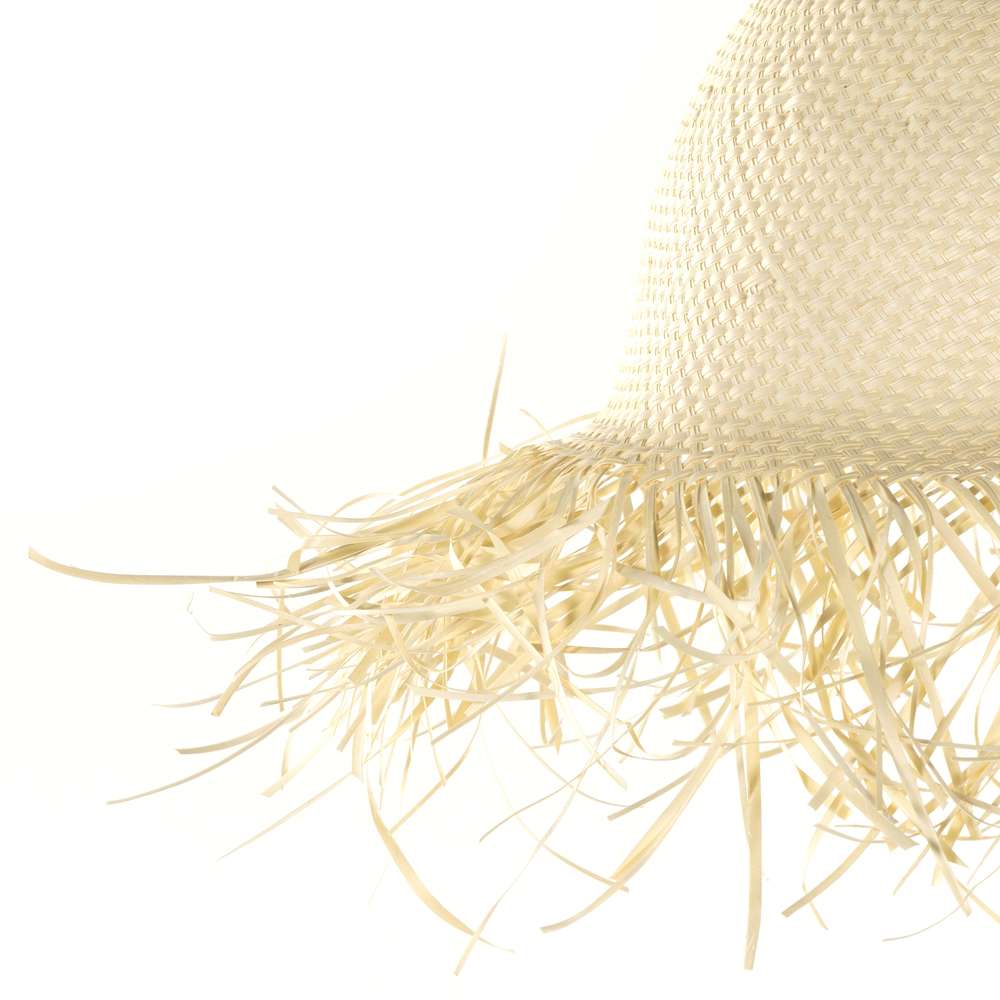 Four Hands - Umar Pendant Short Fringe - Natural Palm Leaf - White Iron - 231162-001 veiw 5
