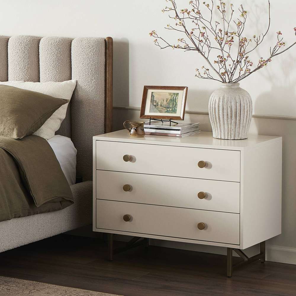 Four Hands - Van Rectangular Nightstand - Matte Alabaster - 233879-001 veiw 4