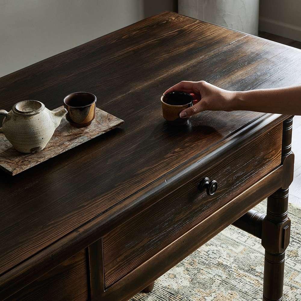 Four Hands - Van Thiel - Colonial Table - Aged Brown - 238733-001 veiw 6