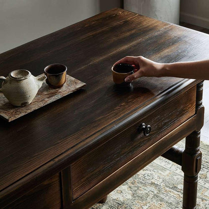 Four Hands - Van Thiel - Colonial Table - Aged Brown - 238733-001 veiw 6