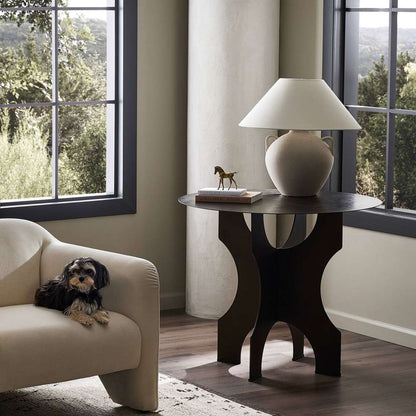 Four Hands - Van Thiel - Round Side Table In Solid Iron - Bronze - 238726-001 veiw 9