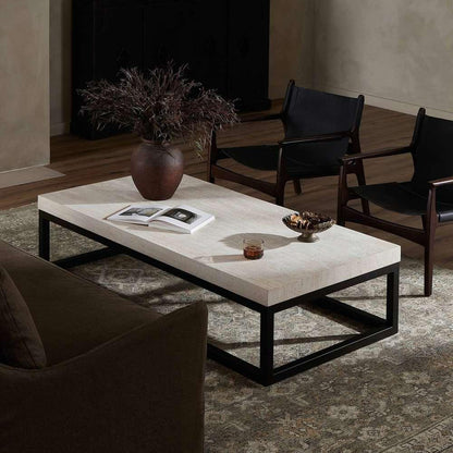 Four Hands - Van Thiel - The Rectangular Coffee Table 67in - Travertine - 238724-001 veiw 9