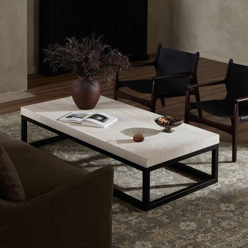 Four Hands - Van Thiel - The Rectangular Coffee Table 67in - Travertine - 238724-001 veiw 10