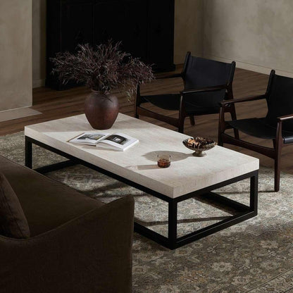 Four Hands - Van Thiel - The Rectangular Coffee Table 67in - Travertine - 238724-001 veiw 10