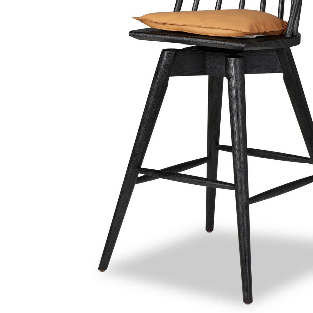 Four Hands - Wallis - Lewis Swivel Bar + Counter Stool - Whiskey Saddle - 240947-003_CLOSEOUT view 4