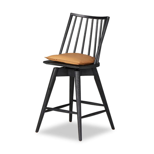 Four Hands - Wallis - Lewis Swivel Bar + Counter Stool - Whiskey Saddle - 240947-004_CLOSEOUT view 1