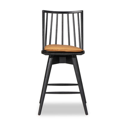 Four Hands - Wallis - Lewis Swivel Bar + Counter Stool - Whiskey Saddle - 240947-004_CLOSEOUT view 2