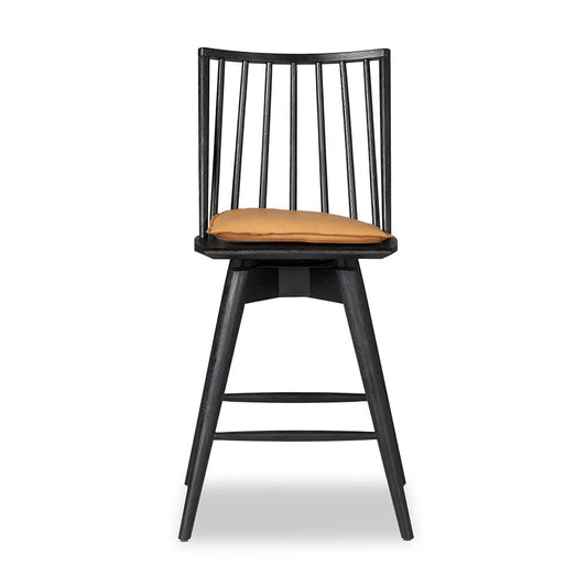 Four Hands - Wallis - Lewis Swivel Bar + Counter Stool - Whiskey Saddle - 240947-004_CLOSEOUT view 2