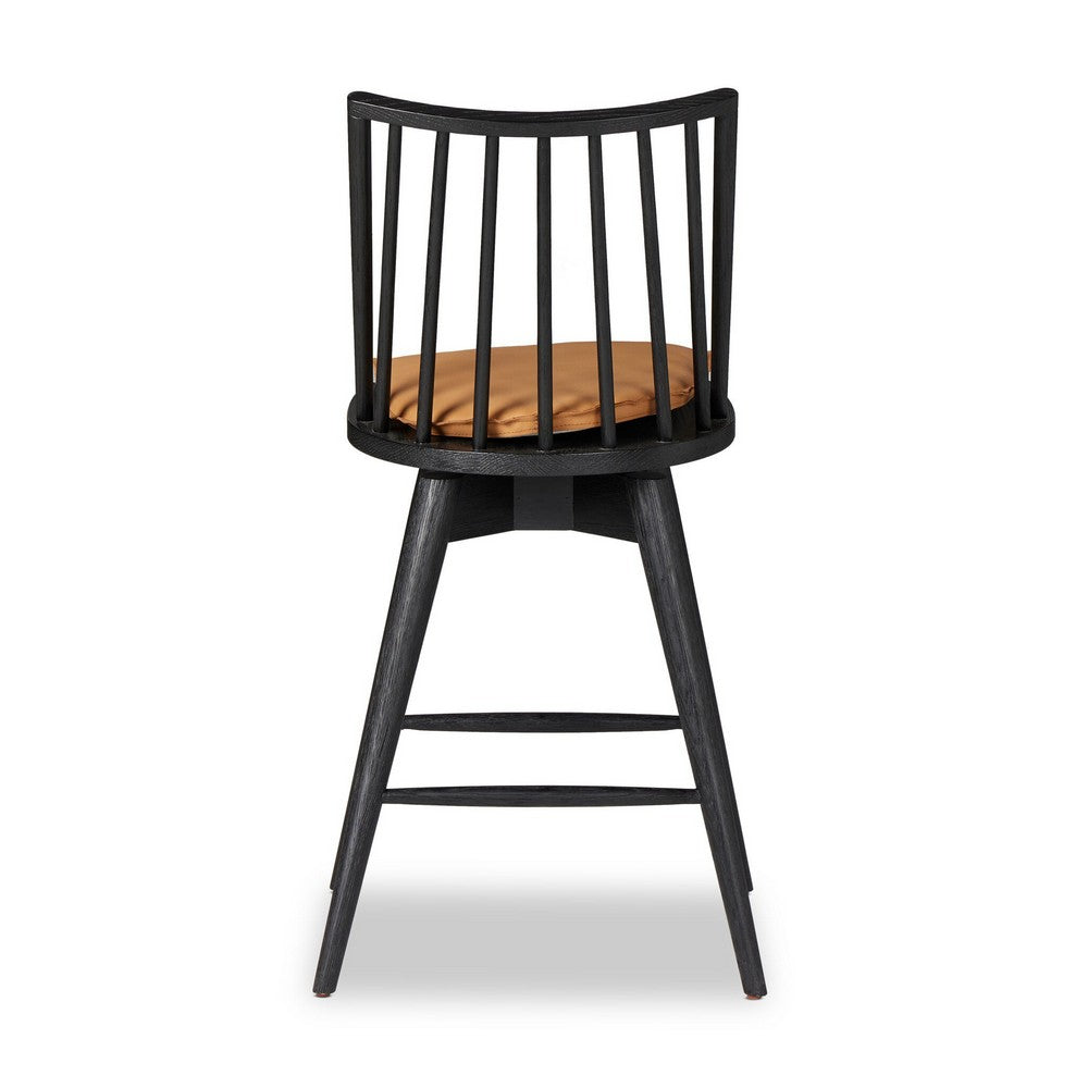 Four Hands - Wallis - Lewis Swivel Bar + Counter Stool - Whiskey Saddle - 240947-004_CLOSEOUT view 4