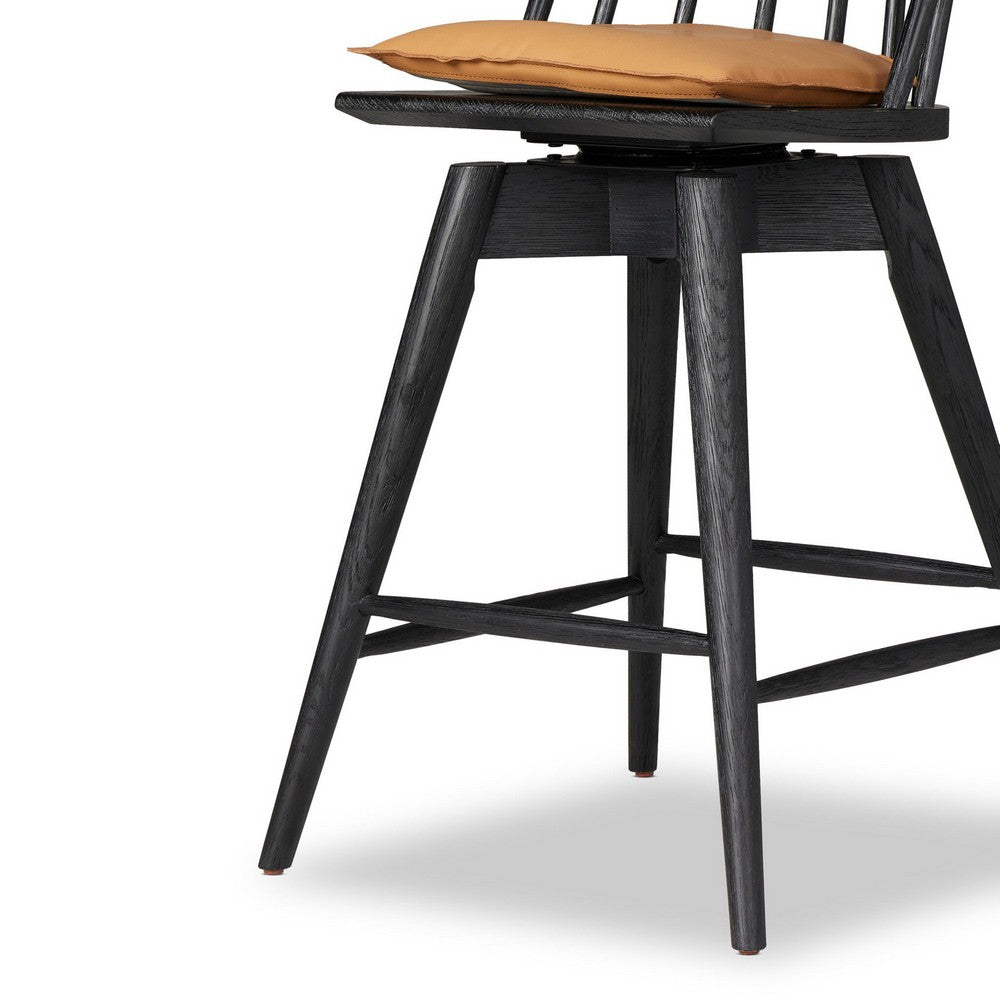 Four Hands - Wallis - Lewis Swivel Bar + Counter Stool - Whiskey Saddle - 240947-004_CLOSEOUT view 5