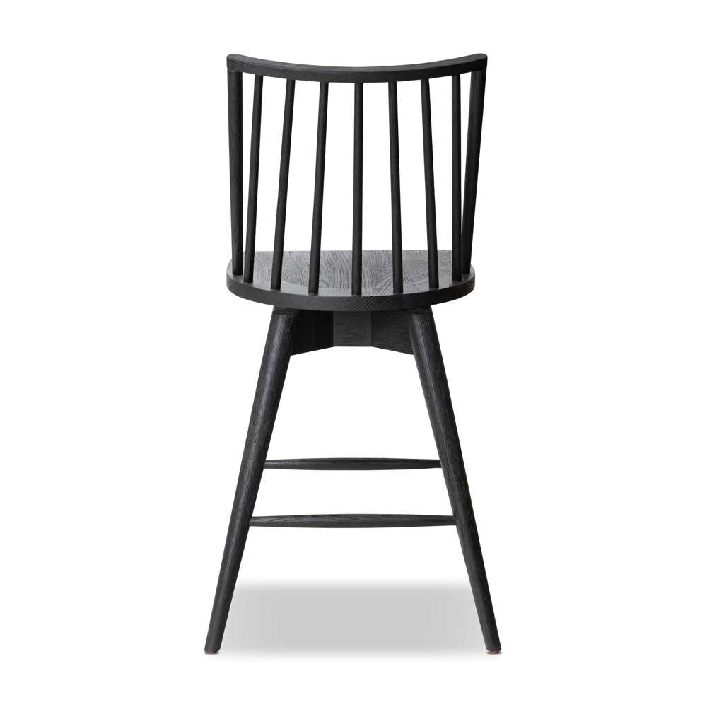 Four Hands - Wallis - Lewis Swivel Stool - Black Oak - Counter - 238328-002 veiw 2