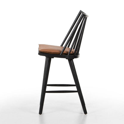 Four Hands - Wallis - Lewis Windsor Counter Stool - Whiskey Saddle - 228387-010 veiw 3