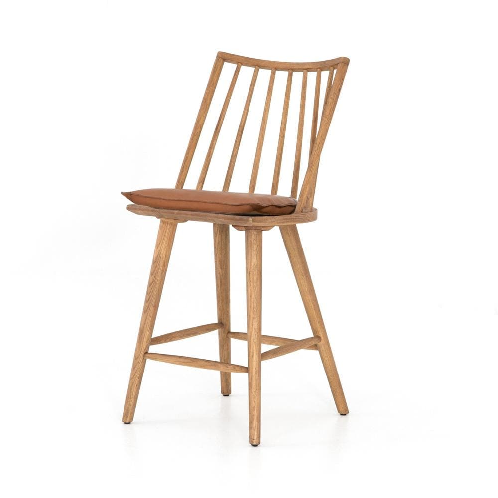 Four Hands - Wallis - Lewis Windsor Counter Stool - Whiskey Saddle - 228387-012 veiw 1