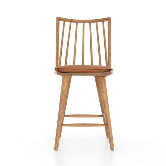 Four Hands - Wallis - Lewis Windsor Counter Stool - Whiskey Saddle - 228387-012 veiw 2