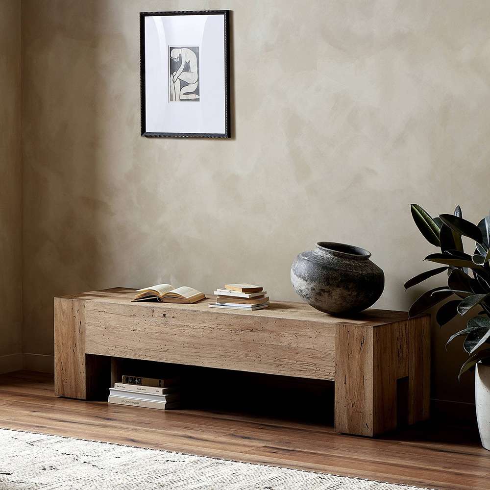 Four Hands - Wesson - Abaso Accent Bench - Rustic Wormwood Oak - 239396-001 veiw 13