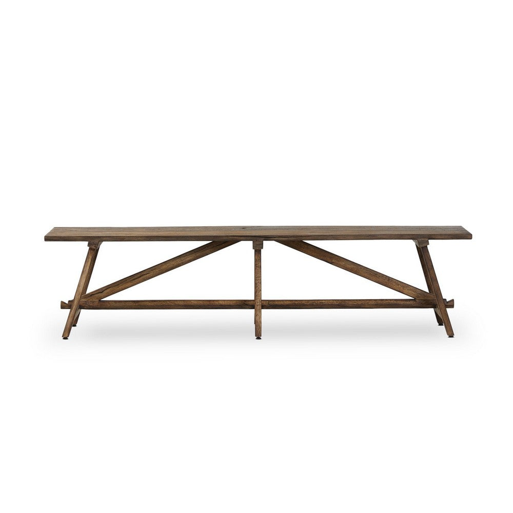 Four Hands - Wesson - Elio Accent Bench - Burnt Bleached Oak - 243471-001_CLOSEOUT view 4