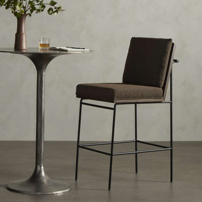 Four Hands - Westgate - Crete Stool-Fiqa Boucle Cocoa-Counter - 228057-019 veiw 6