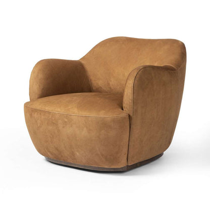 Four Hands - Westgate - Julius Swivel Chair - Nubuck Cognac - 239124-003 veiw 1