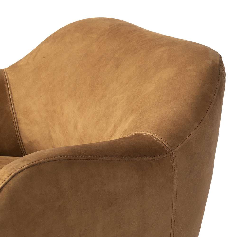 Four Hands - Westgate - Julius Swivel Chair - Nubuck Cognac - 239124-003 veiw 3