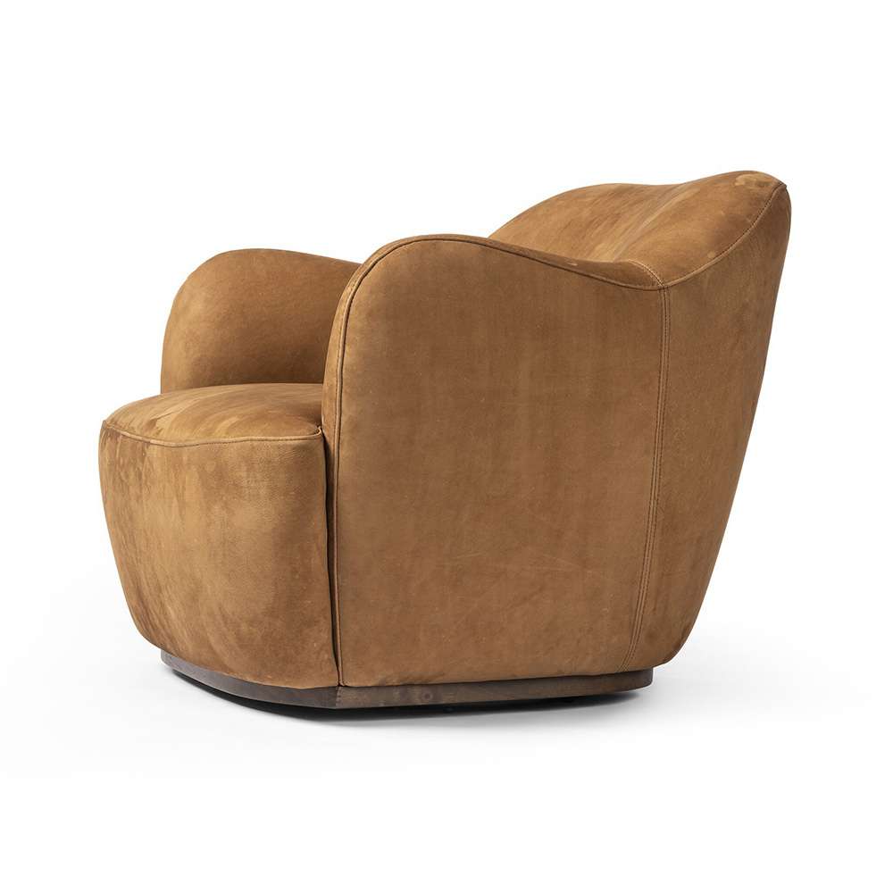 Four Hands - Westgate - Julius Swivel Chair - Nubuck Cognac - 239124-003 veiw 7