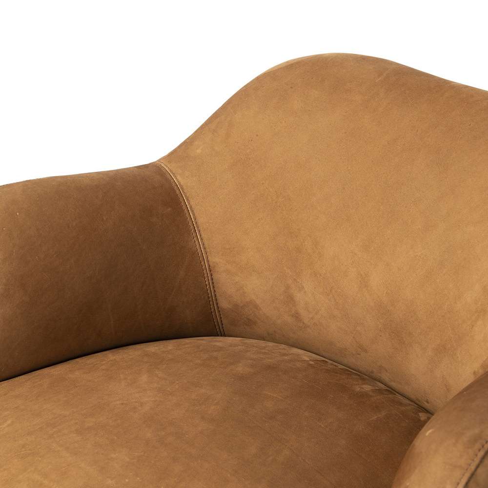 Four Hands - Westgate - Julius Swivel Chair - Nubuck Cognac - 239124-003 veiw 8