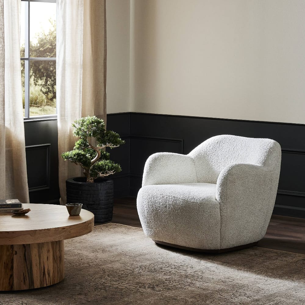 Four Hands - Westgate - Julius Swivel Chair-Sheldon Ivory - 239124-001 view 9