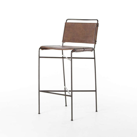 Four Hands - Wharton Bar Stool - Distressed Brown - 105861-019 veiw 1