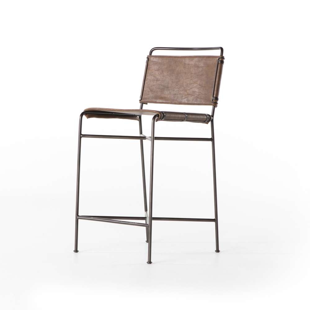 Four Hands - Wharton Counter Stool - Distressed Brown - 105861-021 veiw 1