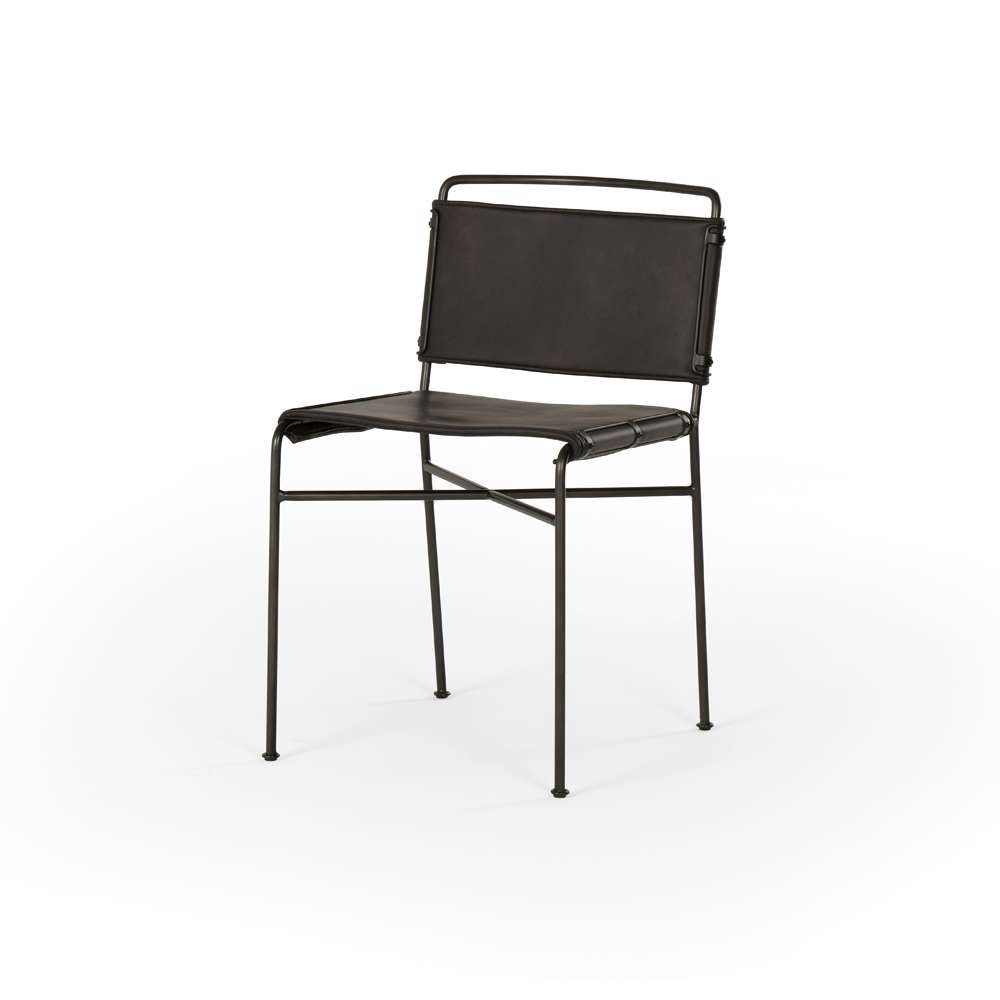 Four Hands - Wharton Dining Chair - Distressed Black - CIRD-20137-405 veiw 1