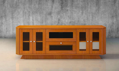 Furnitech - 70in Transitional Tv Stand In Light Cherry Finish - FT71CRCLC veiw 3