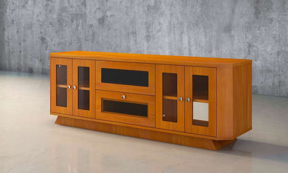 Furnitech - 70in Transitional Tv Stand In Light Cherry Finish - FT71CRCLC veiw 5