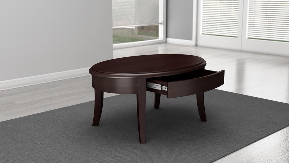 Furnitech - Classic Modern Coffee Table In Brazilian Cherry Veneers And Solids With A Wenge Finish - FT40CK veiw 1