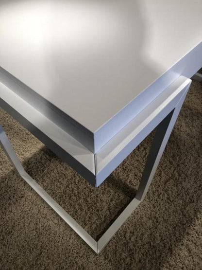 Furnitech - Signature Home - 56in Contemporary Writing Desk in a Textured Matte White Finish - FT56CWW veiw 4