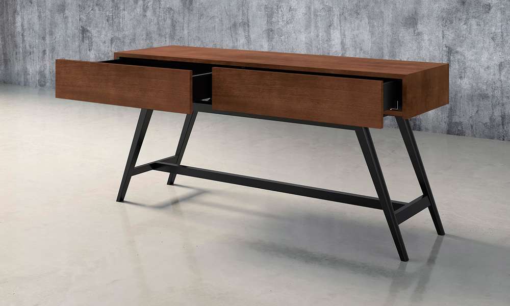 Furnitech - Signature Home - 63in Mid-Century Modern Console in Cognac - FT63MMCC veiw 2