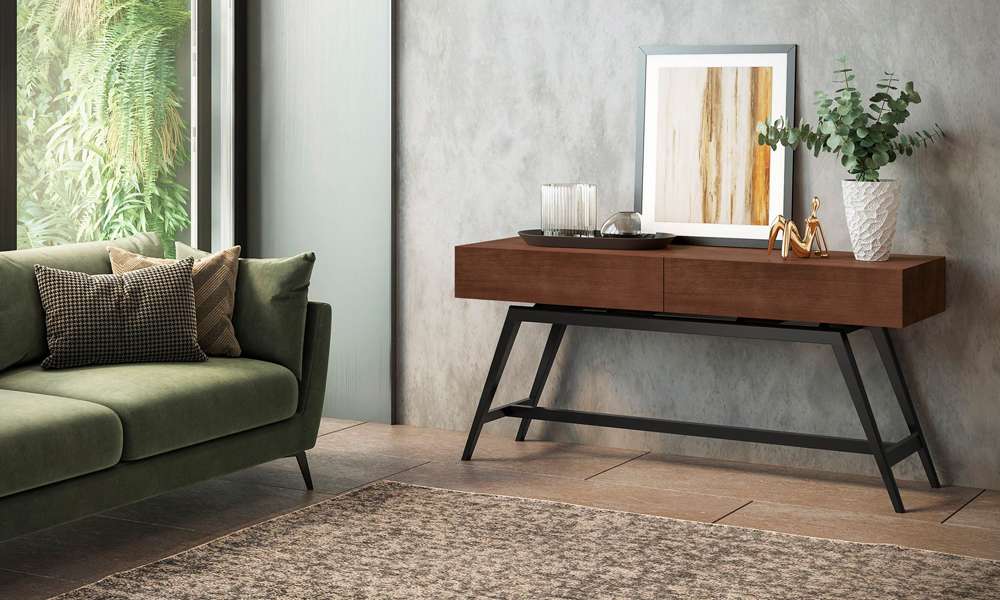 Furnitech - Signature Home - 63in Mid-Century Modern Console in Cognac - FT63MMCC veiw 4