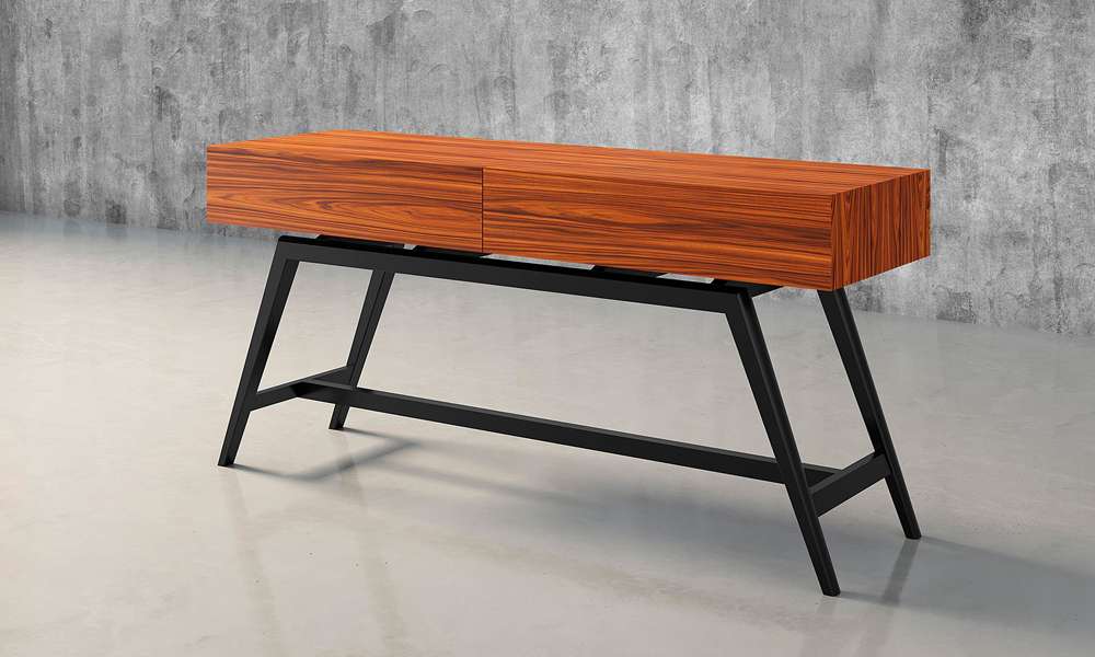 Furnitech - Signature Home - 63in Mid-Century Modern Console in Iron Wood - FT63MMPF veiw 6