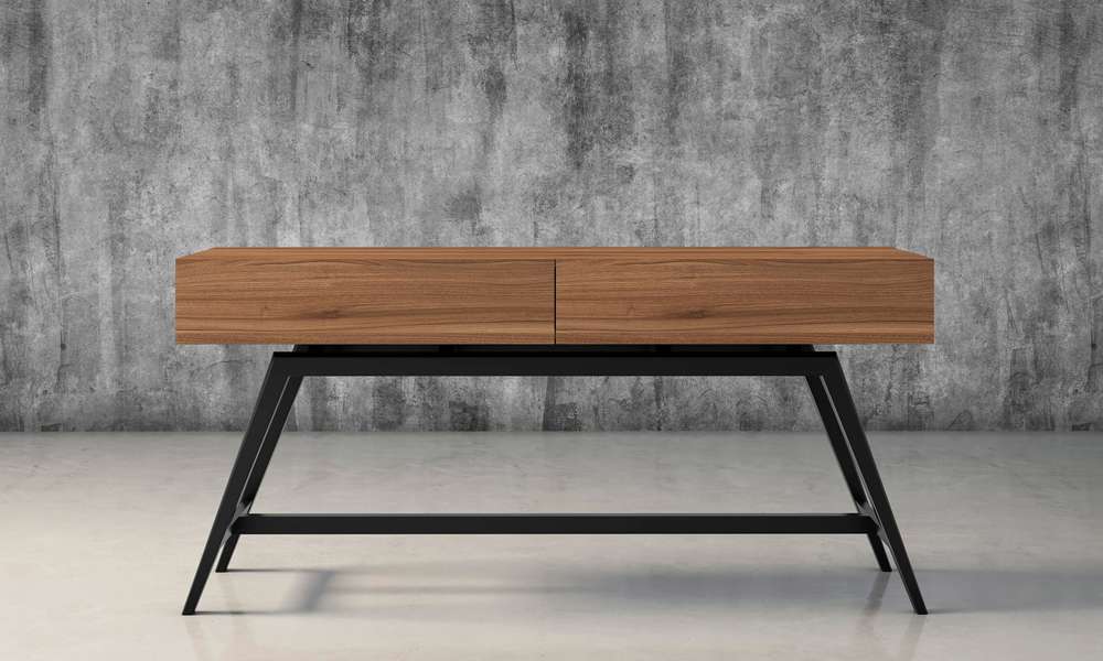Furnitech - Signature Home - 63in Mid-Century Modern Console in Walnut - FT63MMCW veiw 3