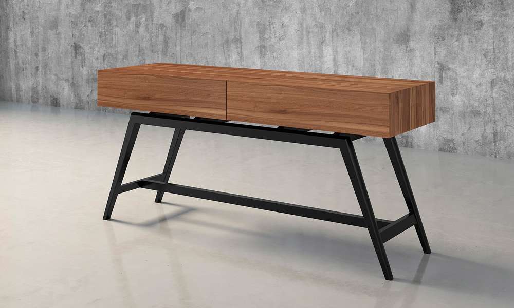 Furnitech - Signature Home - 63in Mid-Century Modern Console in Walnut - FT63MMCW veiw 4