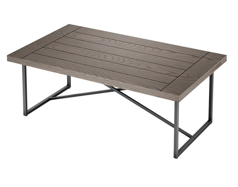 Furnitech - Signature Home - X Coffee Table in Coastal Grey Finish with Graphite Tubular Steel Base - FT48ICFCG veiw 1