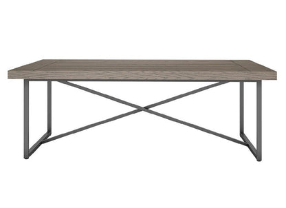 Furnitech - Signature Home - X Coffee Table in Coastal Grey Finish with Graphite Tubular Steel Base - FT48ICFCG veiw 2