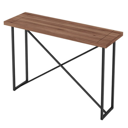 Furnitech - Signature Home - X Console Table in Walnut with Graphite Tubular Steel Base - FT48ICTW veiw 1