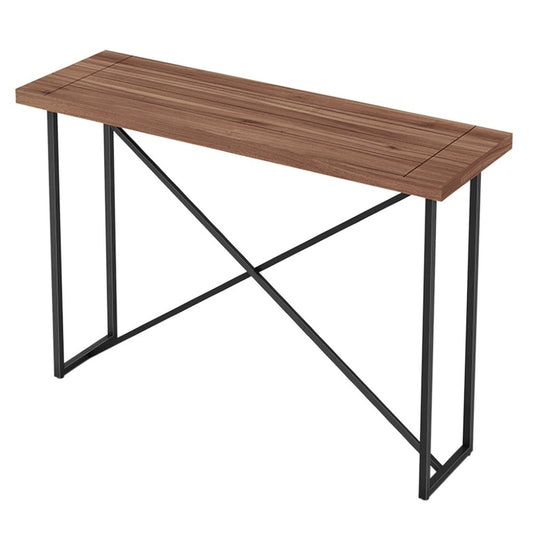 Furnitech - Signature Home - X Console Table in Walnut with Graphite Tubular Steel Base - FT48ICTW veiw 1