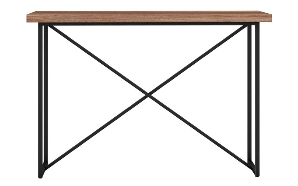Furnitech - Signature Home - X Console Table in Walnut with Graphite Tubular Steel Base - FT48ICTW veiw 2