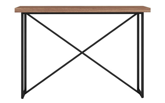 Furnitech - Signature Home - X Console Table in Walnut with Graphite Tubular Steel Base - FT48ICTW veiw 2