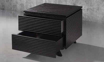 Furnitech - Tango Office 24in Mid-Century Modern end table in a ebony finish over American Red Oak  wood veneers with solid black cherry wood legs - TANGO-ETOEB veiw 5